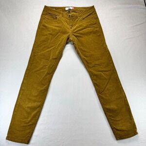 Cabi Skinny Corduroy Pants Mustard Yellow Ochre Fine Wale Size 6 Style 804